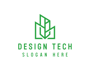 Green Sharp Geomtry logo design