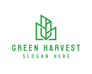 Green Sharp Geomtry logo design