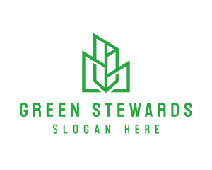 Green Sharp Geomtry logo design