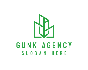 Green Sharp Geomtry logo design