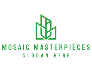 Green Sharp Geomtry logo design