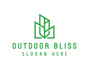 Green Sharp Geomtry logo design