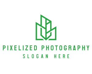 Green Sharp Geomtry logo design