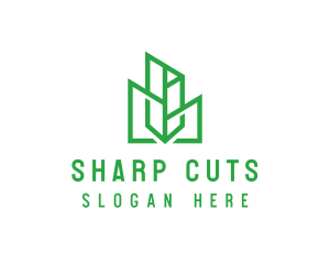 Green Sharp Geomtry logo design