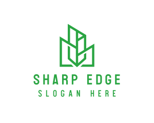 Green Sharp Geomtry logo design