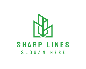 Green Sharp Geomtry logo design