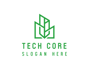 Green Sharp Geomtry logo design