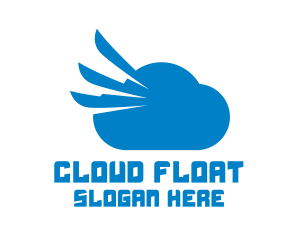 Blue Cloud Wing logo design