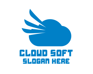 Blue Cloud Wing logo design