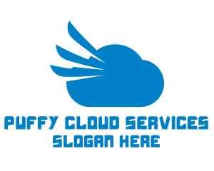 Blue Cloud Wing logo design