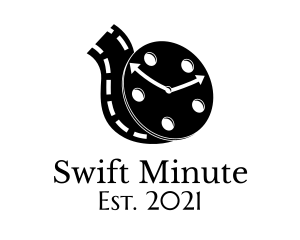 Film Reel Clock logo design