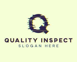 Digital Anaglyph Letter Q logo design