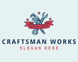 Handyman Pipe Wrench logo design