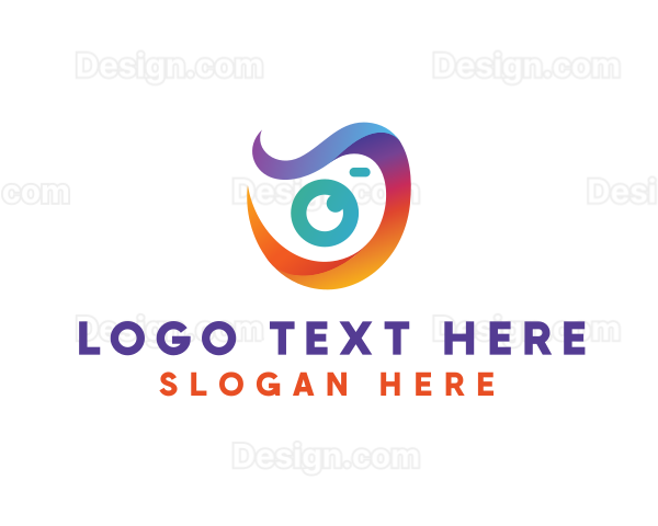 Minimalist Camera Swoosh Logo