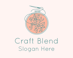 Floral Embroidery Craft  logo design