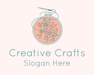 Floral Embroidery Craft  logo design