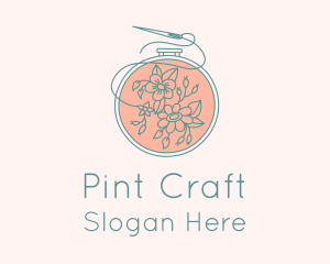 Floral Embroidery Craft  logo design