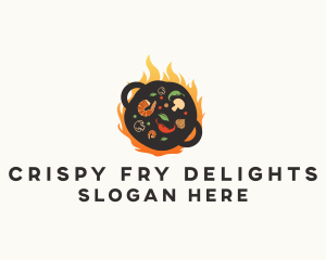 Wok Flame Restaurant logo design