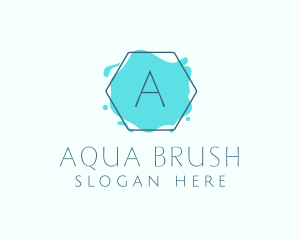 Hexagon Watercolor Splash Boutique logo design