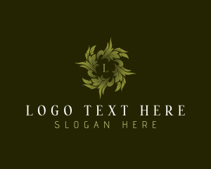 Natural Leaf Wreath logo