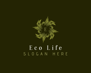 Natural Leaf Wreath logo design