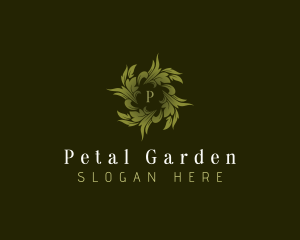 Natural Leaf Wreath logo design