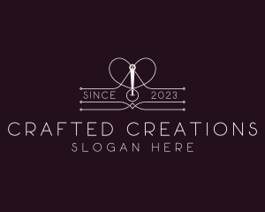 Heart Needle Seamstress logo design