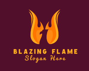 Flaming Phoenix Bird logo design