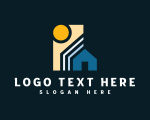 Geometric House Roofing Logo