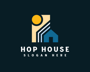 Geometric House Roofing logo design