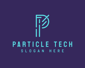 Neon Tech Letter P logo design