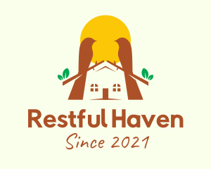 Sunset Bird Rest House  logo design