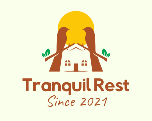 Sunset Bird Rest House  logo design