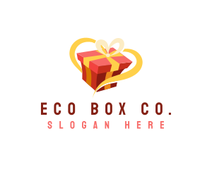 Gift Box Ribbon logo design