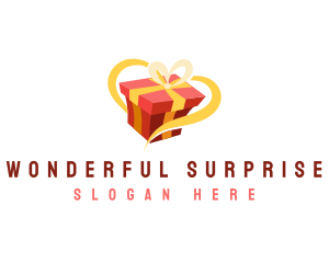 Gift Box Ribbon logo design