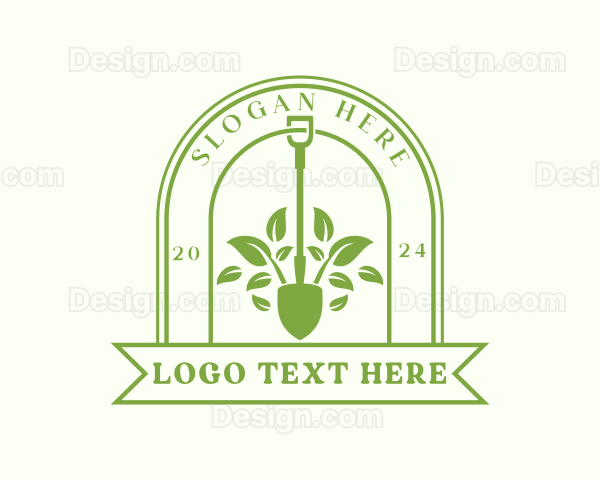 Landscaping Yard Shovel Logo