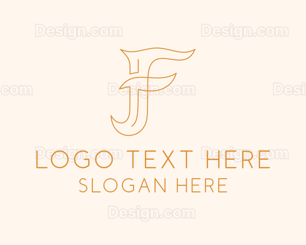 Business Calligraphy Letter F Logo
