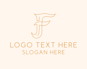 Business Calligraphy Letter F logo