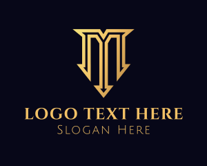 Letter - Gold Letter M Company logo design