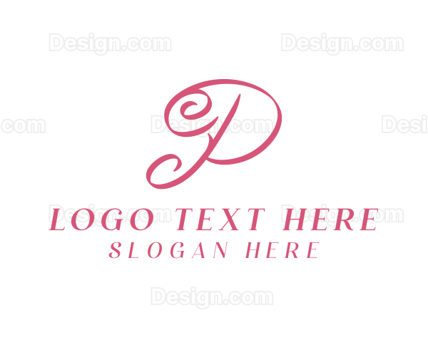 Elegant Calligraphy Letter P Logo