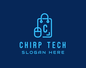 Tech Mouse Shopping Bag logo design