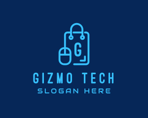 Tech Mouse Shopping Bag logo design