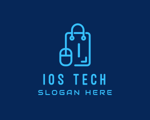 Tech Mouse Shopping Bag logo design