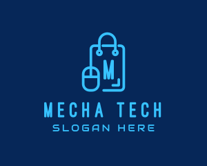 Tech Mouse Shopping Bag logo design