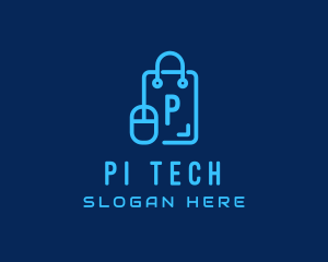 Tech Mouse Shopping Bag logo design