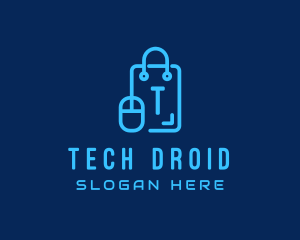 Tech Mouse Shopping Bag logo design