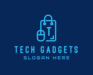 Tech Mouse Shopping Bag logo design