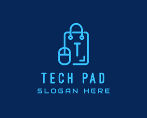 Tech Mouse Shopping Bag logo design