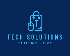 Tech Mouse Shopping Bag logo design