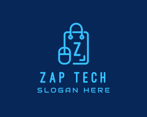 Tech Mouse Shopping Bag logo design